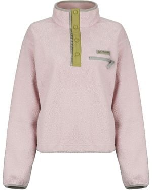 Columbia Fleece Jacket Helvetia Ii Cropped Half Snap Fleece - Pink