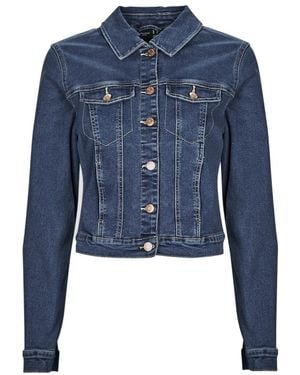Vero Moda Denim Jacket Vmluna Ls Slim Dnm Jacket Mix Ga Noos - Blue