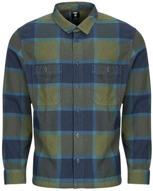 Vans Over Shirts M Larkspur Plaid Flannel - Green