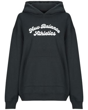 New Balance Sweatshirt Linear Heritage Fleece Long Hoodie - Black