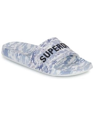 Superdry Tap-dancing Camo Print Pool Slide - Blue