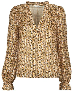 ONLY Blouse Onljusa L/s Wavy - Brown