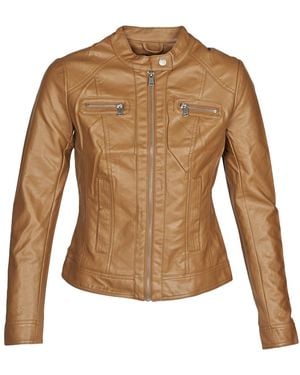 ONLY Onlbandit Leather Jacket - Brown