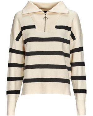Vero Moda Jumper Vmsaba Stripe Ls Highneck Blouse Ga Noos - Natural