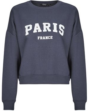ONLY Sweatshirts Onlsweat Life L/s - Blue