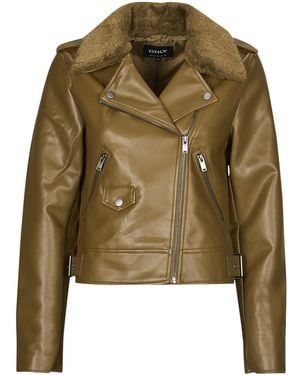 ONLY Leather Jacket Onlvilhelma - Green