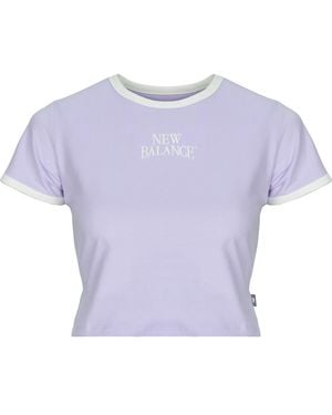 New Balance T Shirt Linear Heritage Ringer Tshirt - Purple