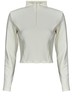 Converse Blouse Half-zip Mock Neck Long Sleeve Top - Grey