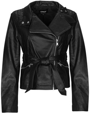ONLY Leather Jacket Onlmanilla - Black