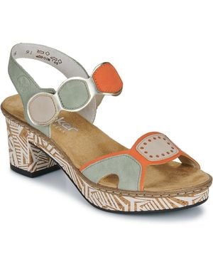 Rieker Heeled Sandals 63876-91 - Metallic