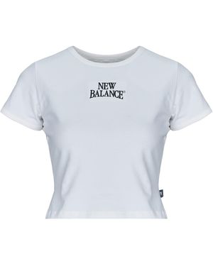 New Balance T Shirt Linear Heritage Ringer Tshirt - Blue