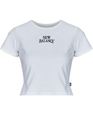 New Balance T Shirt Linear Heritage Ringer Tshirt - Blue
