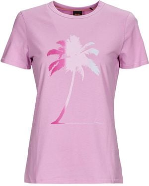 BOSS T Shirt C_elogo_print5 - Purple