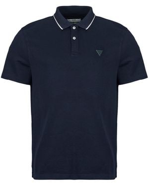 Guess Polo Shirt Ss Detailed Polo - Blue
