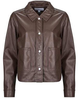 Vila Leather Jacket Vihellium - Brown