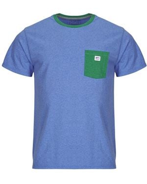 Patagonia T Shirt Shop Sticker Pocket Responsibili-tee - Blue