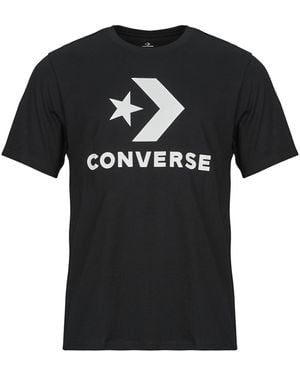 Converse T Shirt Standard Fit Centre Front Large Logo Star Chevron Tee - Black