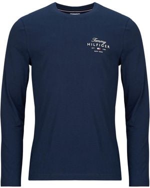 Tommy Hilfiger Long Sleeve T-shirt Script Stack Ls Regular Tee - Blue