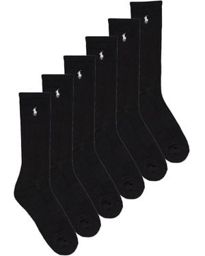 Polo Ralph Lauren Socks Cas Crew 6pk-crew Sock-6 Pack - Black