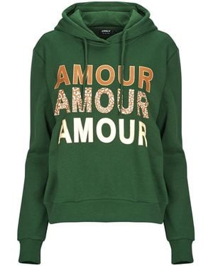 ONLY Hoodies Onlmaia L/s Believe Hood - Green