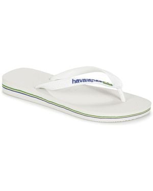 Havaianas Sv Brasil Logo Unisex Flip Flops Beach Sandals - White