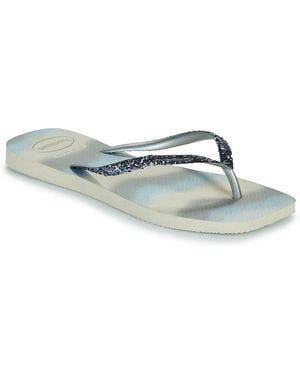Havaianas Flip Flops / Sandals (shoes) Slim Square Glitter Party - Blue