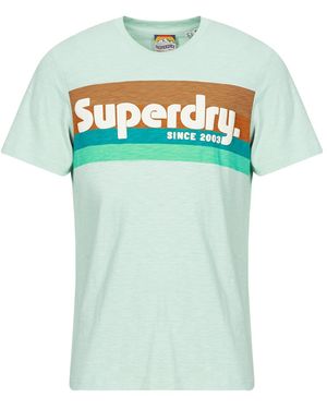 Superdry T Shirt Logo Terrain - Blue