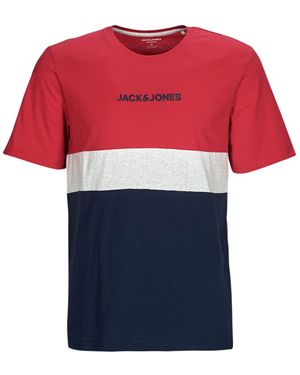 Jack & Jones T Shirt Jjereid Blocking Tee Ss - Pink