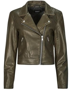 ONLY Leather Jacket Onlria - Green