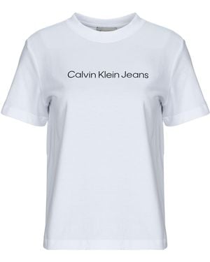 Calvin Klein T Shirt A- Inst. Logo Classic Tee Ss - Blue