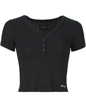 Guess T Shirt Gj Pointelle Ss Henley - Black