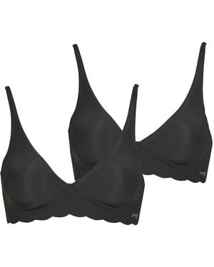 Sloggi Triangle Bras And Bralettes Zero Microfibre 2.0 Soft Bra Pack De 2 - Black