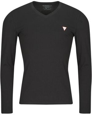 Guess Long Sleeve T-shirt Vn Ls Core Tee - Black