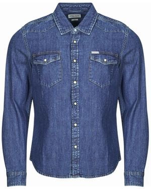 Guess Long Sleeved Shirt Gj Slim Ls Denim - Blue