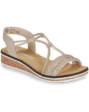 Rieker Wedge Sandals V3671-62 - Metallic