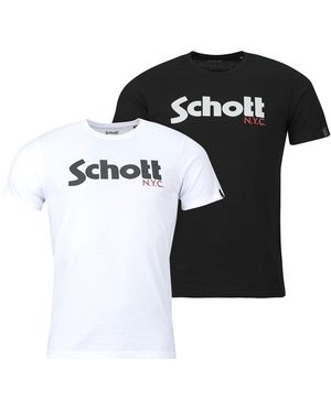 Schott Nyc T Shirt Ts Pk Logo - Black