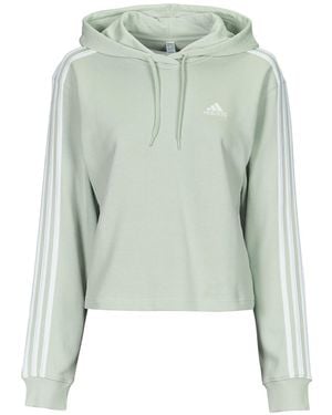 adidas Sweatshirt Essentials 3-stripes French Terry Crop Hoodie - Green