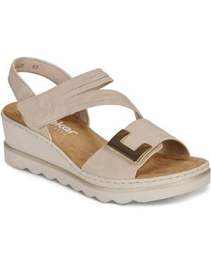 Rieker Wedge Sandals 67410-62 - Metallic