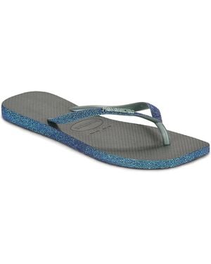Havaianas Flip Flops / Sandals (shoes) Square Sparkle - Blue