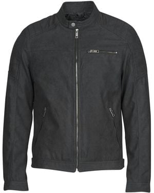 Jack & Jones Jjerocky Leather Jacket - Black