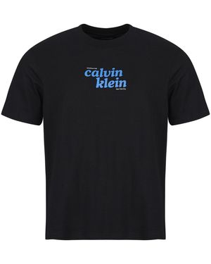 Calvin Klein T Shirt Ss 20s Calvinklein Trvl Fontgra - Black