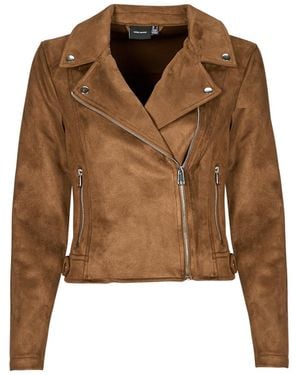Vero Moda Leather Jacket Vmjose - Brown