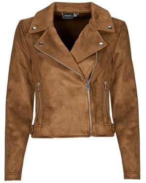 Vero Moda Leather Jacket Vmjose - Brown