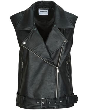 Noisy May Leather Jacket Nmlina - Black