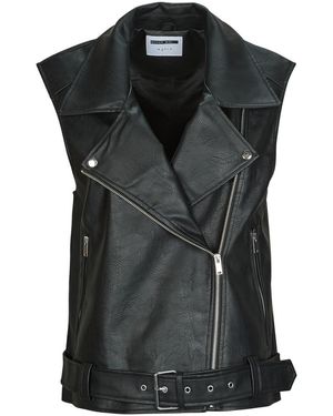 Noisy May Leather Jacket Nmlina - Black