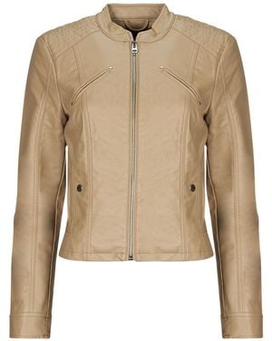 Vero Moda Leather Jacket Vmfavodona - Natural