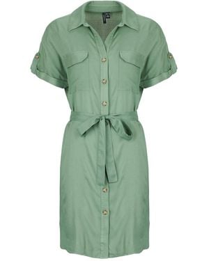 Vero Moda Dress Vmbumpy Ss Short - Green