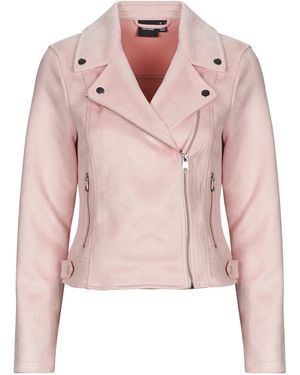 Vero Moda Leather Jacket Vmjose Short Faux Suede - Pink