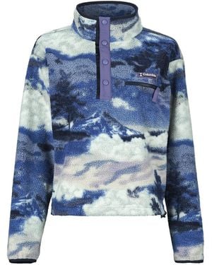 Columbia Fleece Jacket Helvetia Ii Printed Cropped Half Snap Fleece - Blue