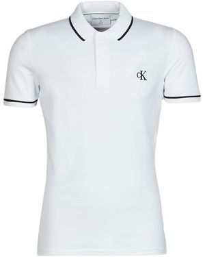 Calvin Klein Tipping Slim Polo Polo Shirt - White